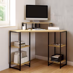 IDMARKET Bureau dangle DETROIT gain de place bureau informatique avec rangements