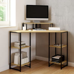 IDMARKET Bureau dangle DETROIT gain de place bureau informatique avec rangements
