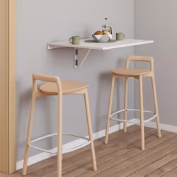 IDMARKET Tablette murale EXPRESS rabattable 2 personnes blanc L. 70 cm