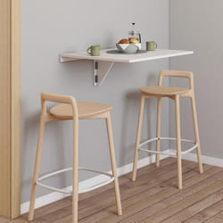 IDMARKET Tablette murale EXPRESS rabattable 2 personnes blanc L. 70 cm