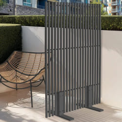 IDMARKET Paravent extérieur ajouré claustra décoratif 80 x 150 cm persiennes verticales métal gris anthracite
