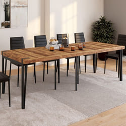 IDMARKET Table console extensible AUSTRIA 10 personnes 235 cm design industriel
