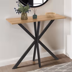 IDMARKET Console ALIX pied araignée bois et noir