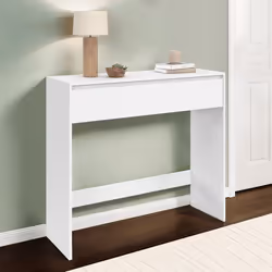 IDMARKET Console 1 tiroir TOMI bois blanc
