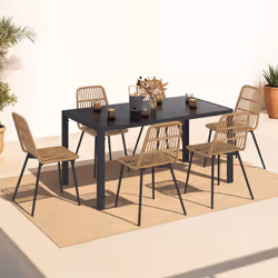 ID Market Summer ensemble de meubles de jardin Beige, Noir