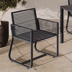 IDMARKET Lot de 2 fauteuils de jardin ODESSA métal et cordage gris