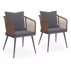 Vous allez passer un été confortable et ensoleillé sur votre terrasse grâce à ce lot de 2 fauteuils de jardin ARIZONA en méta ...
