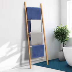 IDMARKET Porte-serviettes échelle 5 niveaux RITA en bambou