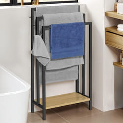 IDMARKET Porte-serviettes sur pied 3 niveaux DETROIT avec étagère design industriel