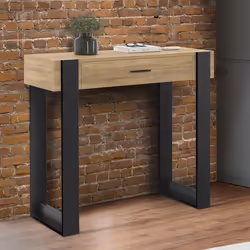 IDMARKET Console 1 tiroir PHOENIX bois et noir