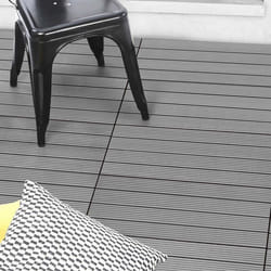 IDMARKET Lot de 5 dalles de terrasse rectangulaire WODHY clipsables bois composite gris 60 x 30 cm