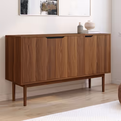IDMARKET Buffet vintage 140 cm VIGGO 3 portes effet noyer