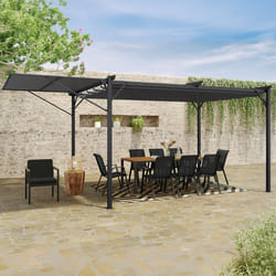 IDMARKET Pergola édition originale auvent réglable et toit rétractable 3x4M gris anthracite