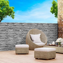 IDMARKET Brise vue occultant 18 x 10 M motif pierre grise 160 gr/m²
