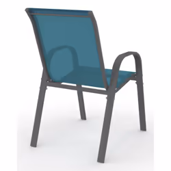 ID Market Lyma chaise d'extérieur Terrace Siège respirant Dossier grillagé Métal, Textile Noir, Bleu - Vue supplémentaire 4