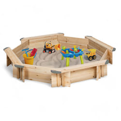 Idmarket - Bac à sable toys bois forme octogonale avec 4 bancs et bâches de protection