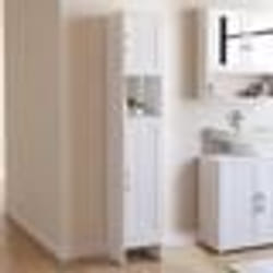 IDMARKET Meuble colonne salle de bain WALDO 2 portes blanc