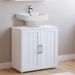 IDMARKET Meuble sous-lavabo salle de bain WALDO bois blanc