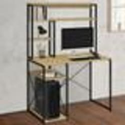 IDMARKET Bureau avec étagères de rangement DETROIT design industriel