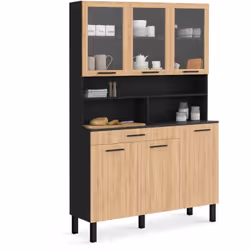 Besoin d'un espace de stockage supplémentaire pour votre cuisine ? Optez dès à présent pour le buffet de cuisine vitré CINA n ...