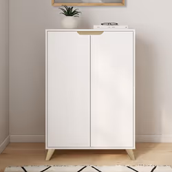 IDMARKET Meuble de rangement 2 portes HELSINKI scandinave blanc