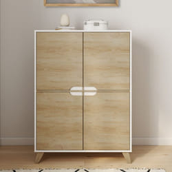 ID MARKET buffet HELSINKI 4 portes 80 cm Scandinave bois et blanc