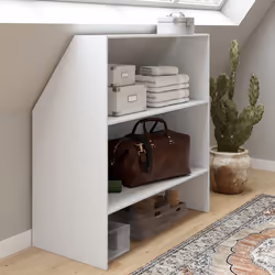 IDMARKET Etagère sous pente 2 niveaux TOMI 100 x 50 x 70/110 cm blanc