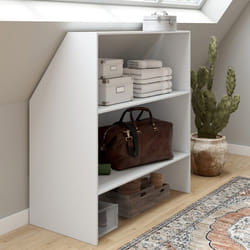 IDMARKET Etagère sous pente 2 niveaux TOMI 100 x 50 x 70/110 cm blanc