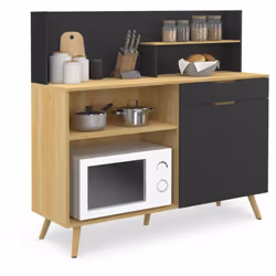Apportez une note scandinave à votre intérieur avec le buffet de cuisine OLAF ! Ce meuble est idéal pour organiser votre cuis ...