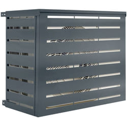 Idmarket - Cache climatiseur en métal gris anthracite protection unité extérieur 95 x 50 x 80 cm