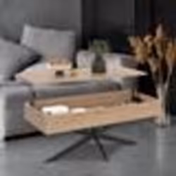 IDMARKET Table basse rectangulaire ALIX 100 cm plateau relevable pied araignée bois et noir