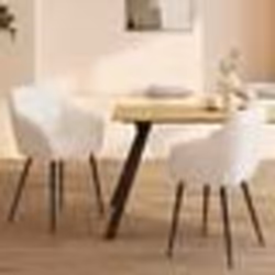 IDMARKET Lot de 2 chaises de salle à manger fauteuils de table SHELIA en tissu bouclette
