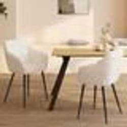 IDMARKET Lot de 2 chaises de salle à manger fauteuils de table SHELIA en tissu bouclette