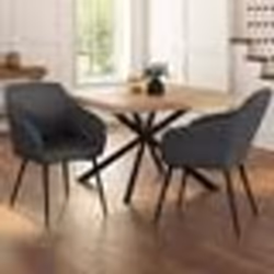 IDMARKET Lot de 2 chaises de salle à manger fauteuils de table JANY en velours côtelé gris