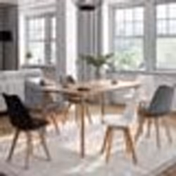 IDMARKET Lot de 6 chaises scandinaves SARA gris foncé blanc noir et velours patchworks noir gris et blanc