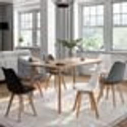 IDMARKET Lot de 6 chaises scandinaves SARA gris foncé blanc noir et velours patchworks noir gris et blanc