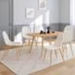 IDMARKET Lot de 6 chaises DARI en tissu bouclette pour salle à manger