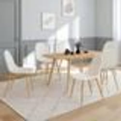 IDMARKET Lot de 6 chaises DARI en tissu bouclette pour salle à manger