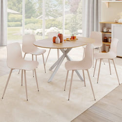 IDMARKET Lot de 6 chaises KIARA beige avec pieds en métal