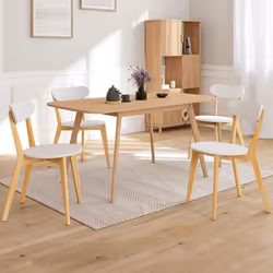 IDMARKET Lot de 4 chaises scandinaves FREJA bicolore blanc et bois pour salle à manger
