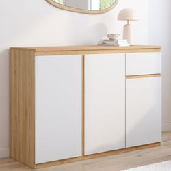 ID MARKET buffet  3 portes et 1 tiroir 100 cm Moderne bois et blanc