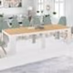 IDMARKET Table console extensible ORLANDO 14 personnes 300 cm blanc et façon hêtre