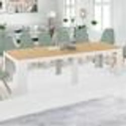 IDMARKET Table console extensible ORLANDO 14 personnes 300 cm blanc et façon hêtre