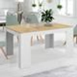 IDMARKET Table console extensible ORLANDO 6 personnes 140 cm bois blanc et façon hêtre