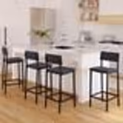IDMARKET Lot de 4 tabourets de bar AUBIN avec dossier chaise de cuisine velours gris anthracite
