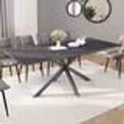 IDMARKET Table à manger extensible rectangle JASPE 6-10 personnes plateau effet béton pied araignée gris anthracite 160-200cm