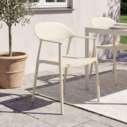 Lot de 4 chaises de jardin empilables SUZON en polypropylène beige