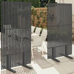 IDMARKET Lot de 2 paravents extérieurs ajourés claustra décoratif 80 x 150 cm métal gris anthracite