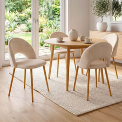 Lot de 4 chaises MADO en velours beige pour salle à manger