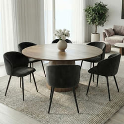 Lot de 6 chaises KIRA en velours noir pour salle à manger